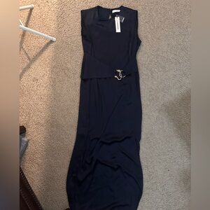 Chic Navy Sleeveless Maxi Dress